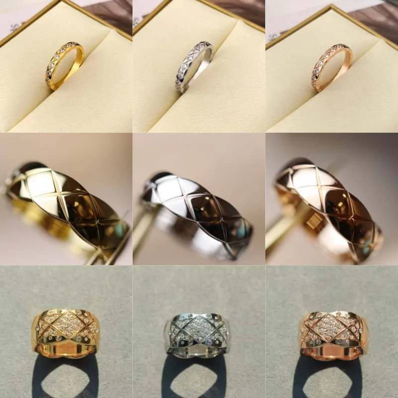 

AAA high-end Europe and the United States popular rhomboid shape checkered ring sweet romantic CC ring holiday gift free shippin