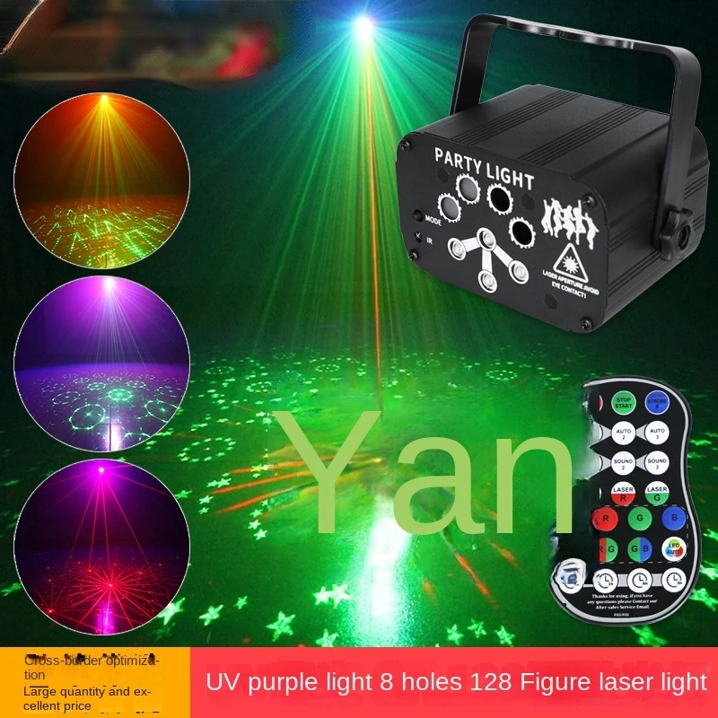 Wuzstar new 8-hole mini laser light voice controlled stage light USB laser light UV Halloween projection light
Wuzstar new 8-hole mini laser light voice controlled stage light USB laser light UV Halloween projection light