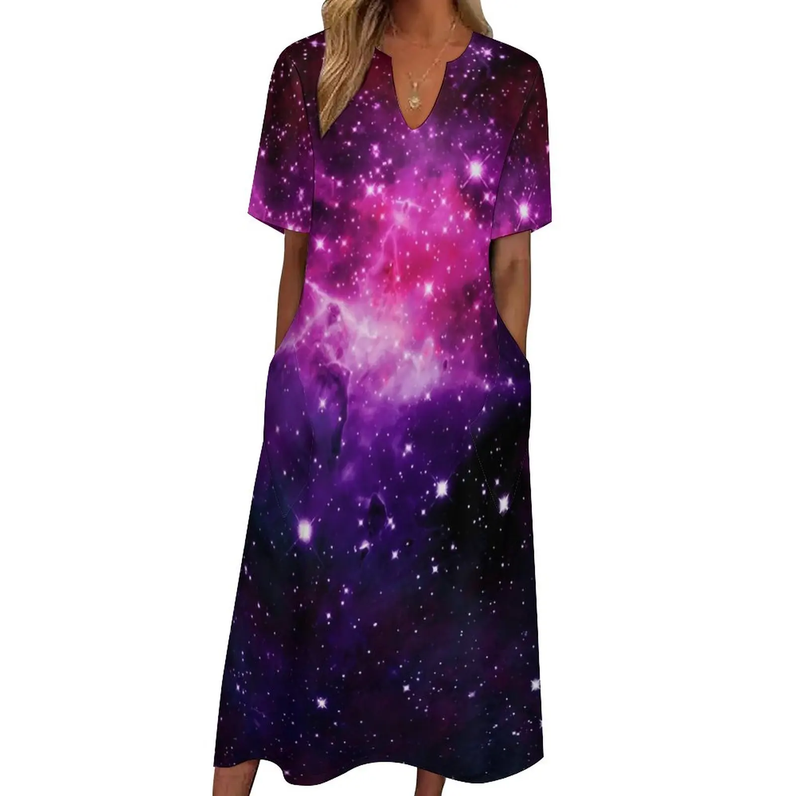Purple Galaxy Dress Stars Print Kawaii Maxi Dress Korean Fashion Bohemia Long Dresses Spring V Neck Printed Vestidos Large Size
Purple Galaxy Dress Stars Print Kawaii Maxi Dress Korean Fashion Bohemia Long Dresses Spring V Neck Printed Vestidos Large Size