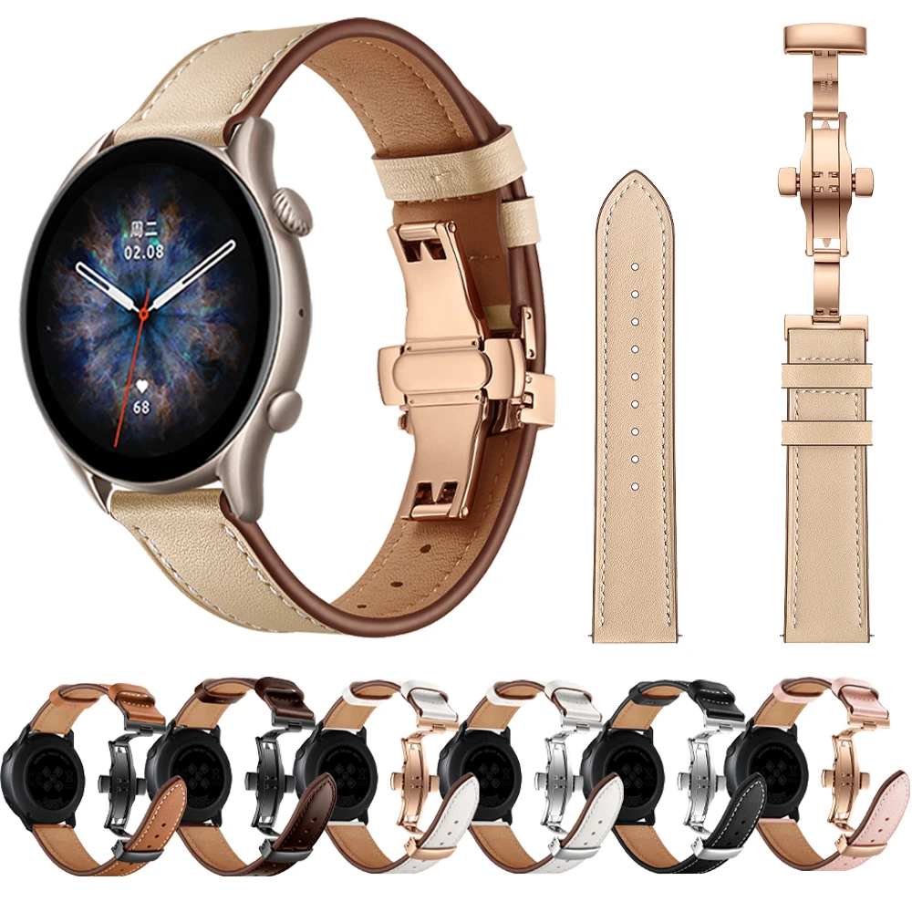 Ремешок кожаный для Huami Watch Amazfit GTR 3 Pro 2 2e 47/42 мм, тонкий браслет для часов Stratos GTS 2 Bip s Pace, 20 мм 22 мм
Ремешок кожаный для Huami Watch Amazfit GTR 3 Pro 2 2e 47/42 мм, тонкий браслет для часов Stratos GTS 2 Bip s Pace, 20 мм 22 мм
