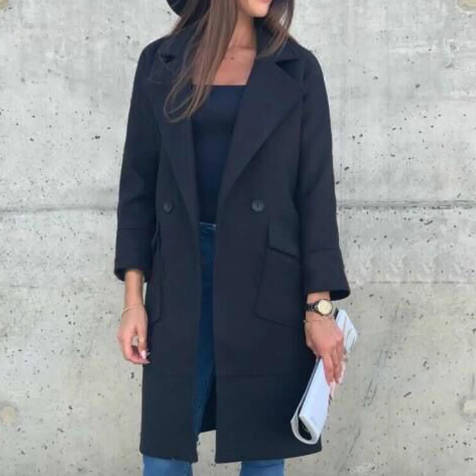 Outwear Button Winter Ladies Trench Womens Long Overcoat Jacket Coat Lapel Women's Coat Zip up Womens Sweatshirt
Outwear Button Winter Ladies Trench Womens Long Overcoat Jacket Coat Lapel Women's Coat Zip up Womens Sweatshirt