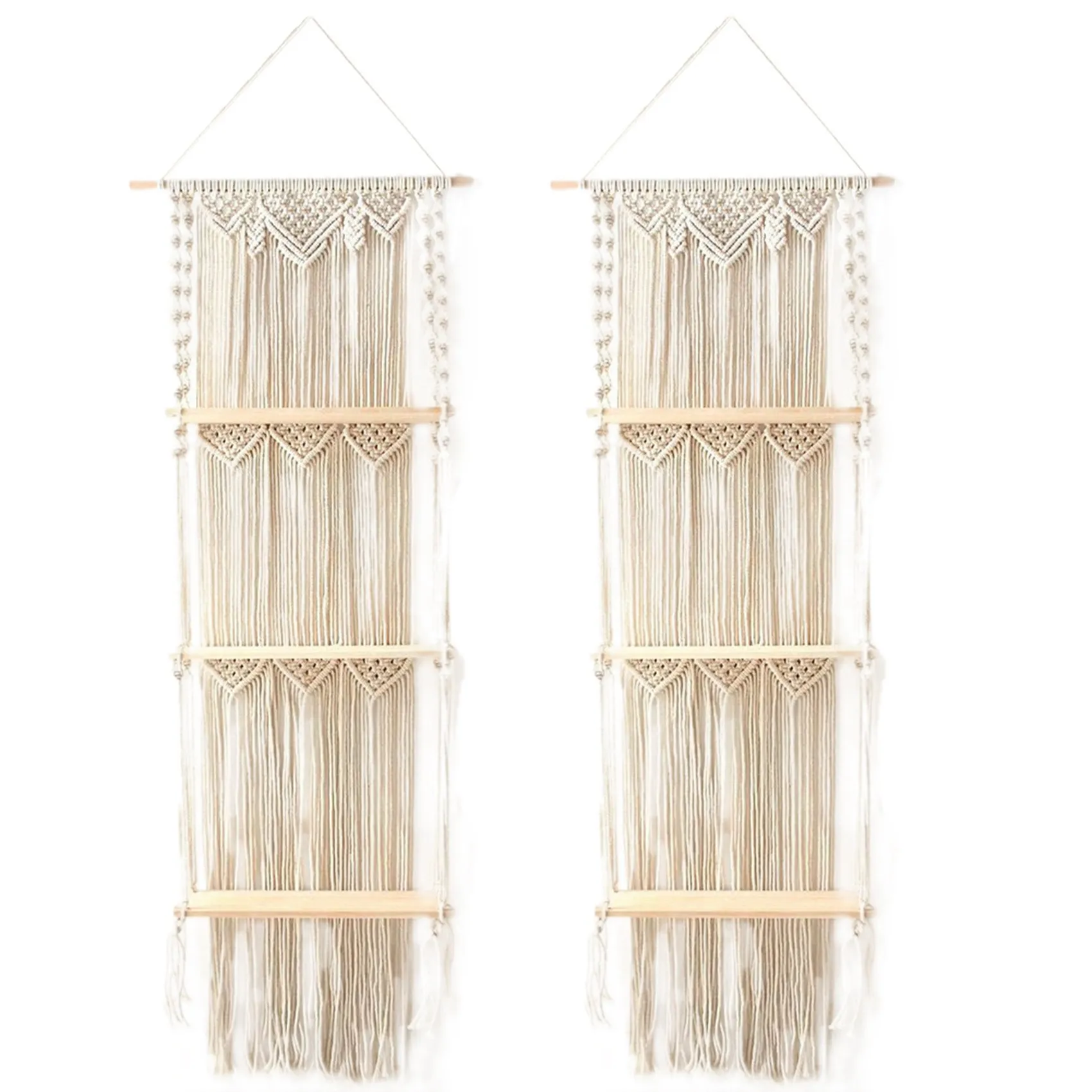 2X Boho Macrame Wall Hanging Shelf 3 Tier Handmade Woven Tassel Wood Organizer Shelves Wall Floating Hanger
2X Boho Macrame Wall Hanging Shelf 3 Tier Handmade Woven Tassel Wood Organizer Shelves Wall Floating Hanger