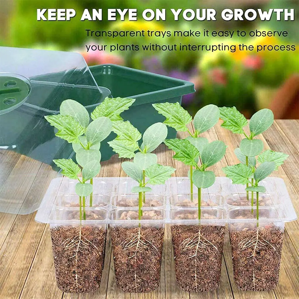 4 Pcs 12 Cell Plastic Nursery Pot Seed Grow Planter Box Greenhouse Seeding Garden Tray with Lids Seed Pot Tray Plant Seedling
4 Pcs 12 Cell Plastic Nursery Pot Seed Grow Planter Box Greenhouse Seeding Garden Tray with Lids Seed Pot Tray Plant Seedling