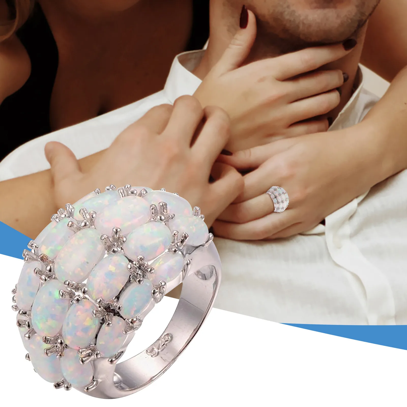 Engagement Round Cut Opal Women's Wedding Band Women's Jewelry Ring Opal Women's Ring Layered Rings
Engagement Round Cut Opal Women's Wedding Band Women's Jewelry Ring Opal Women's Ring Layered Rings