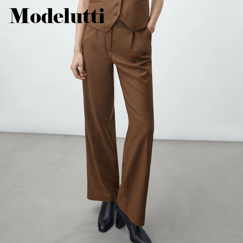 Modelutti 2022 New Spring Autumn Fashion Suit Pants Commute Style Women Trousers Vintage Solid Color Simple Casual Bottom Female 
Modelutti 2022 New Spring Autumn Fashion Suit Pants Commute Style Women Trousers Vintage Solid Color Simple Casual Bottom Female