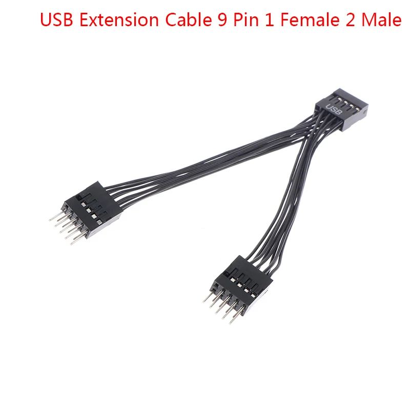 1Pc Computer USB Motherboard Cable USB Header Extension Cable 9Pin 1 Female to 2 Male Y Splitter Cable Black
1Pc Computer USB Motherboard Cable USB Header Extension Cable 9Pin 1 Female to 2 Male Y Splitter Cable Black