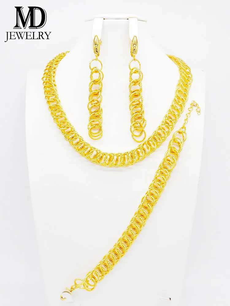 Fashion necklace set gold color jewelry contains necklace earrings Bracelet bridal wedding jewelry boutique jewelry
Fashion necklace set gold color jewelry contains necklace earrings Bracelet bridal wedding jewelry boutique jewelry