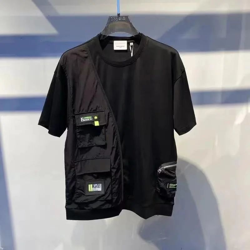 Summer New Trendyol Men Black Techwear Zip Up Pocket Patch Stich Short Sleeve T-Shirts Y2K Mens Streetwear Style Cargo T Shirts
Summer New Trendyol Men Black Techwear Zip Up Pocket Patch Stich Short Sleeve T-Shirts Y2K Mens Streetwear Style Cargo T Shirts