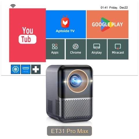 TouYinger ET31 Pro Max ST мини портативный проектор 4K Wifi Android Led Луч проекционное устройство для Мобильный телефон домашнего кинотеатра смарт
