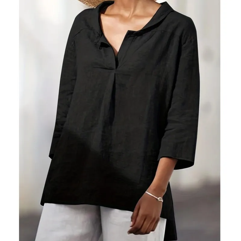 Cotton and Linen Casual Lapel Half Sleeve Basic Solid Color Long Sleeve Blouse Women 2024 Blusas Mujer
Cotton and Linen Casual Lapel Half Sleeve Basic Solid Color Long Sleeve Blouse Women 2024 Blusas Mujer