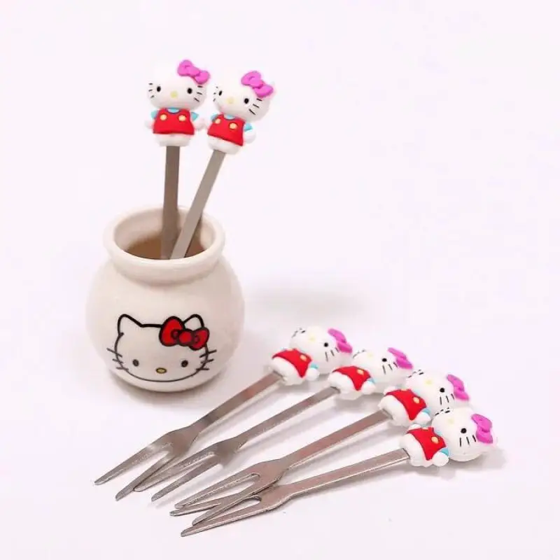 Sanrio Hello Kitty Fruit Fork Kawaii Household Fruit Fork Cartoon Cute Stainless Steel Fruit Fork Six-Pack with Ceramic Bottle
Sanrio Hello Kitty Fruit Fork Kawaii Household Fruit Fork Cartoon Cute Stainless Steel Fruit Fork Six-Pack with Ceramic Bottle