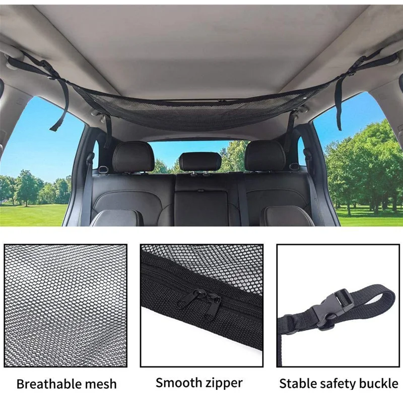 Car Ceiling Storage Net Roof Luggage Mesh Bag Adjustable Travel Storage Bag Tent Towel Camper Car Accessories Supplies Interior
Car Ceiling Storage Net Roof Luggage Mesh Bag Adjustable Travel Storage Bag Tent Towel Camper Car Accessories Supplies Interior