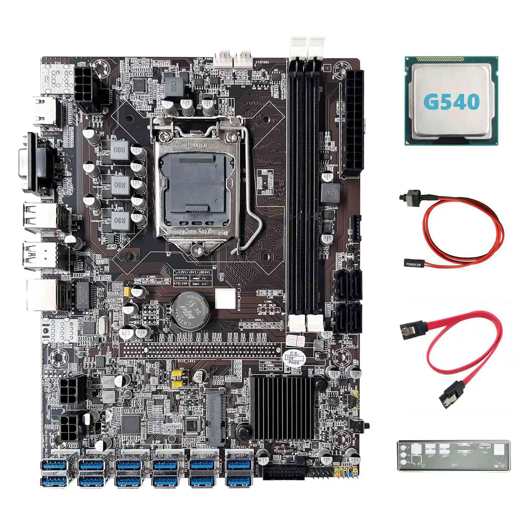 Материнская плата для майнинга B75 12USB BTC + процессор G540 + кабель SATA + кабель переключателя + перегородка 12XUSB3.0 B75 ETH материнская плата для майнинга
Материнская плата для майнинга B75 12USB BTC + процессор G540 + кабель SATA + кабель переключателя + перегородка 12XUSB3.0 B75 ETH материнская плата для майнинга