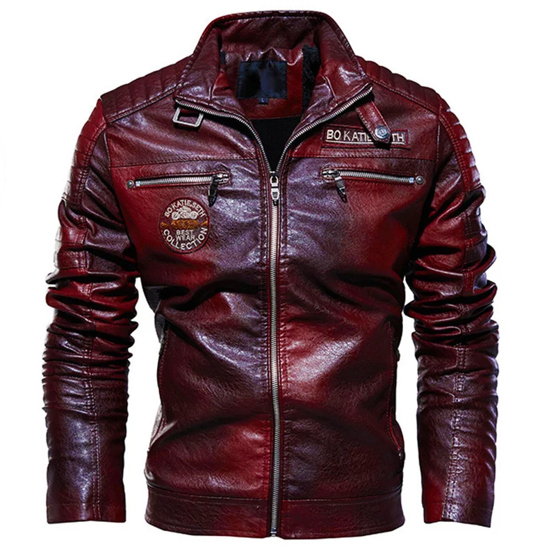 Leather Jacket Men Winter Fleece Motorcycle PU Leahter Jacket Male Stand Collar Casual Windbreaker Ropa De Hombre Slim Coat 3XL 
Leather Jacket Men Winter Fleece Motorcycle PU Leahter Jacket Male Stand Collar Casual Windbreaker Ropa De Hombre Slim Coat 3XL