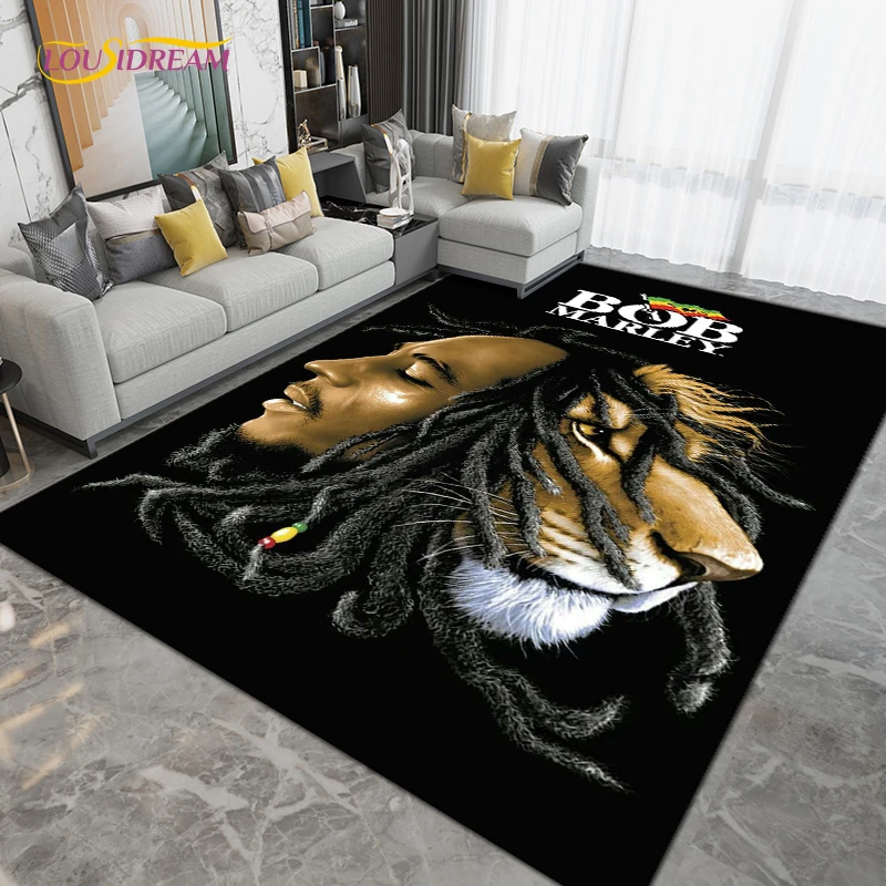 

Bob Marley Reggae Music Jamaican Style Maple Leaf Area Rug,Rug Carpet for Living Room Bedroom Decoration Non-slip Floor Mat