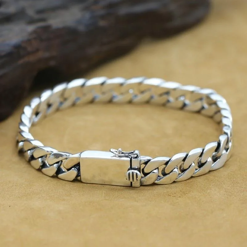8MM Solid S925 Silver Jewelry Fashion Punk Style Hipster Men and Women Miami Cuba Chain Bracelet Mens Jewellery Gift pulsera
8MM Solid S925 Silver Jewelry Fashion Punk Style Hipster Men and Women Miami Cuba Chain Bracelet Mens Jewellery Gift pulsera