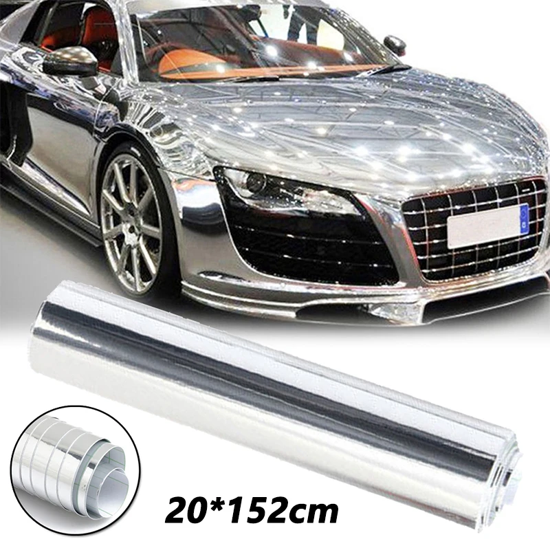 20x152cm Stretchable Black Glossy Silver Mirror Chrome Vinyl Film Wrap Car Wraps Foil Sheet DIY UV Protected Self-stick Cover
20x152cm Stretchable Black Glossy Silver Mirror Chrome Vinyl Film Wrap Car Wraps Foil Sheet DIY UV Protected Self-stick Cover