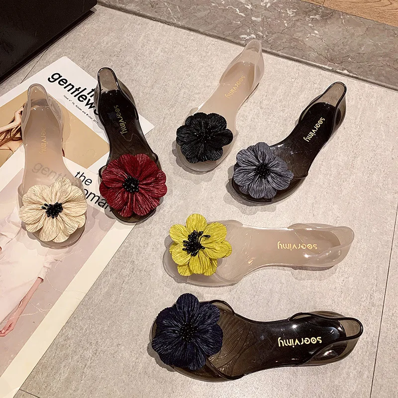 Ballet Flats Women Shoes with Flower PVC Jelly Sandals Summer 2023 Elegant Fashion Beach Ladies Slippers Beach Casual Shoes
Ballet Flats Women Shoes with Flower PVC Jelly Sandals Summer 2023 Elegant Fashion Beach Ladies Slippers Beach Casual Shoes