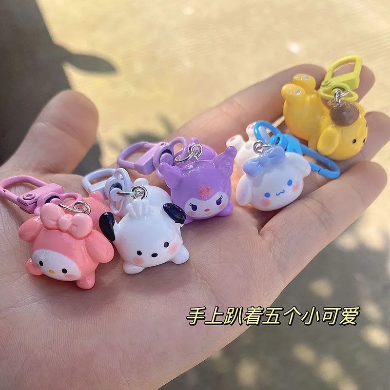 

Sanrio Anime Coolommy Melody 3D Lying Keychain Cartoon Cinnamonroll Backpack Car Pendant Adornment Cute Desktop Decoration