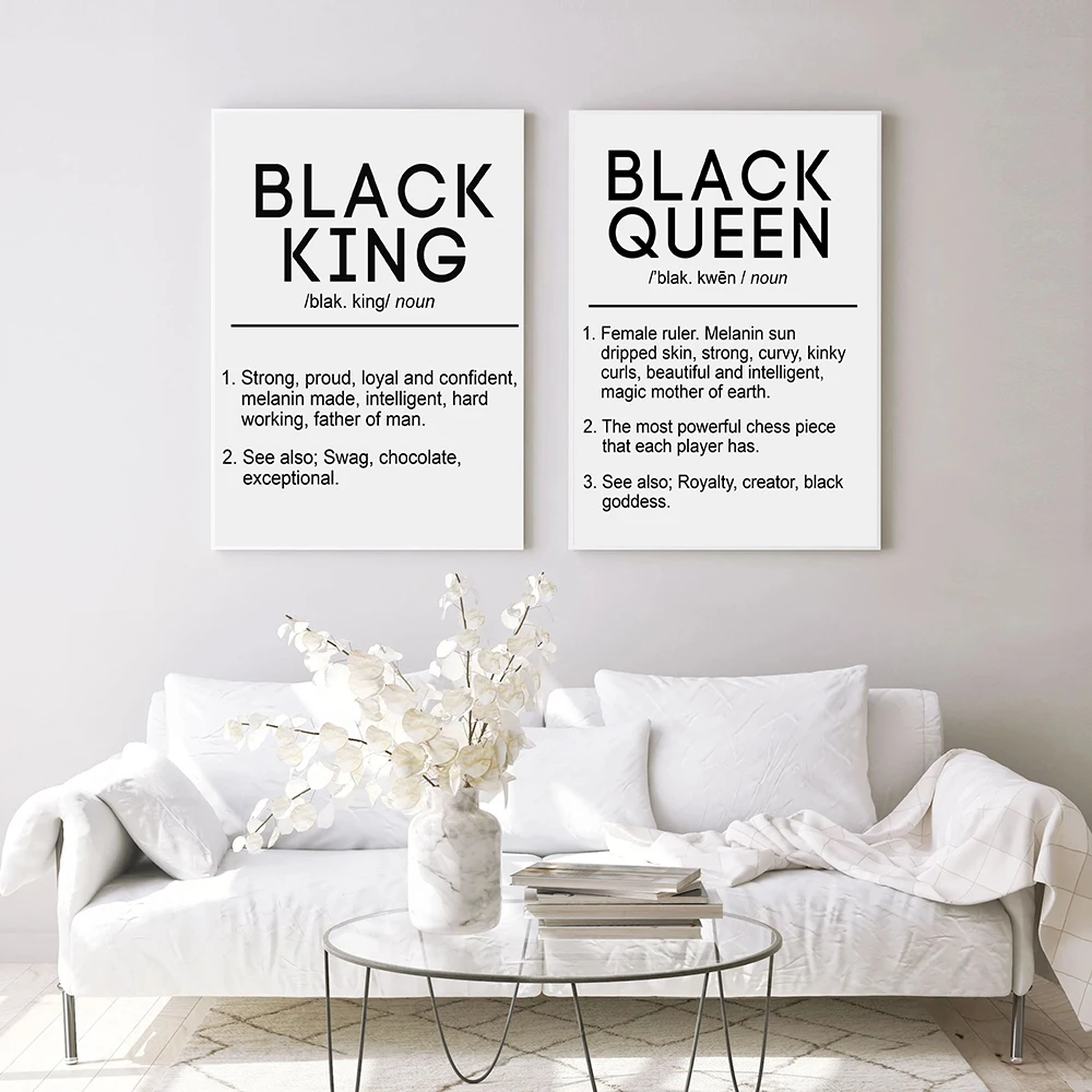 Minimalism Canvas Painting Black White King & Queen Definition Quote Poster Print Picture Bedroom Wall Art Home Decoration
Minimalism Canvas Painting Black White King & Queen Definition Quote Poster Print Picture Bedroom Wall Art Home Decoration