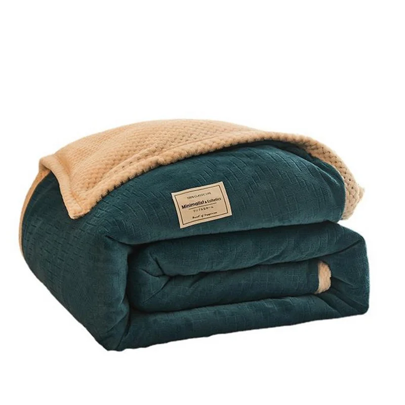 Fashion Multi-functional Leisure Style Thickened Milk Velvet Heavy Quilt Cover Solid ColorFlannel Blanket Coral Gift Blanket 
Fashion Multi-functional Leisure Style Thickened Milk Velvet Heavy Quilt Cover Solid ColorFlannel Blanket Coral Gift Blanket