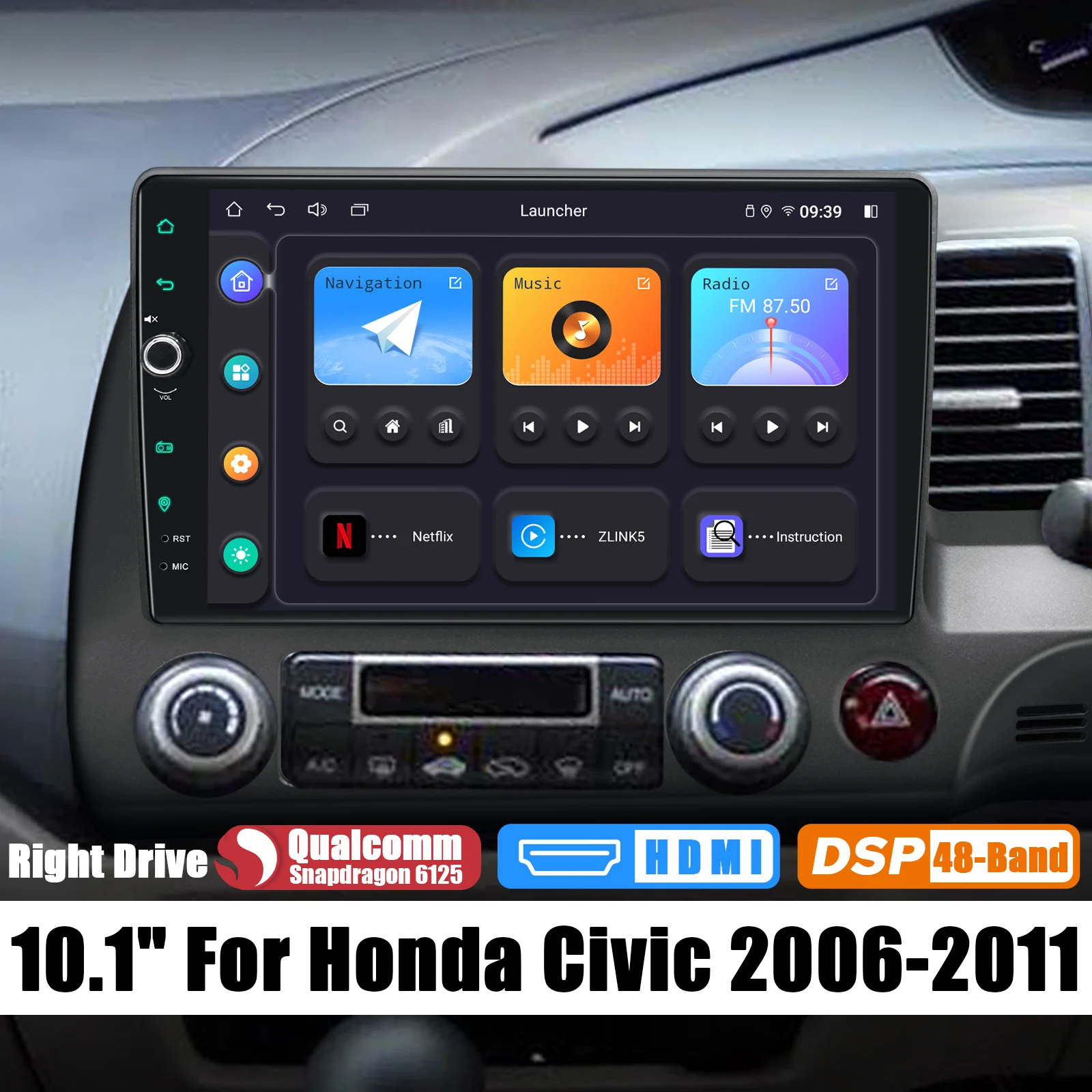 10.1"Upgrade Car GPS Navigation System Car Radio Stereo With Android 12.0 System For Honda Civic 2006 2007 2008 2009 2010 2011
10.1"Upgrade Car GPS Navigation System Car Radio Stereo With Android 12.0 System For Honda Civic 2006 2007 2008 2009 2010 2011