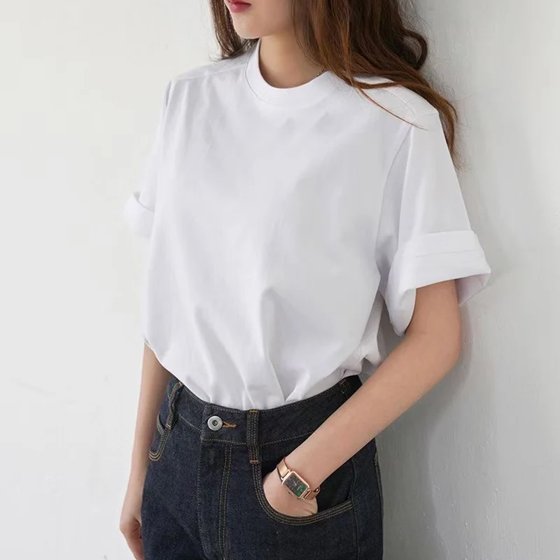 Women Simple Casual Cotton Tshirts Loose All-match Female Top Short Sleeve O-neck Female T-shirt
Women Simple Casual Cotton Tshirts Loose All-match Female Top Short Sleeve O-neck Female T-shirt