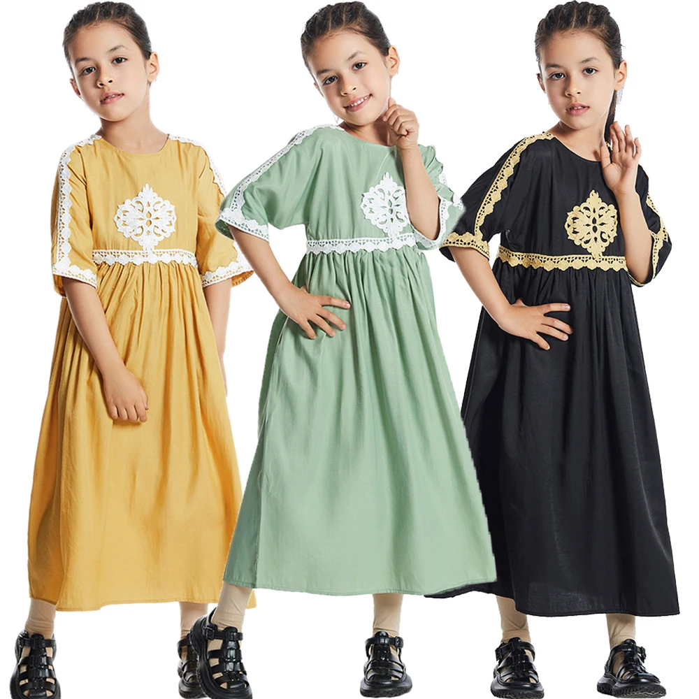 Muslim Children Short Sleeve Maxi Dress Saudi Arabic Robe Dubai Turkey Abaya Islamic Clothing Kids Girls 2023 Summer Kaftan Gown
Muslim Children Short Sleeve Maxi Dress Saudi Arabic Robe Dubai Turkey Abaya Islamic Clothing Kids Girls 2023 Summer Kaftan Gown