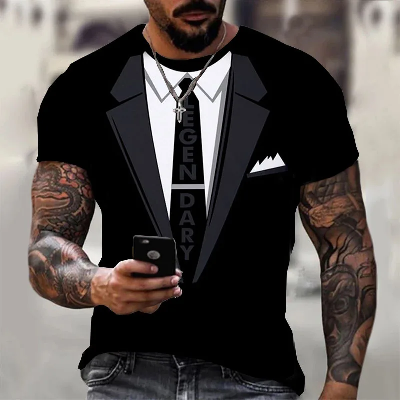 Summer Men's T-shirt Funny Clothing 3D Printing Fashion Fake Two Piece Casual Top Short Sleeve Large T-shirt Harajuku T-shirt
Summer Men's T-shirt Funny Clothing 3D Printing Fashion Fake Two Piece Casual Top Short Sleeve Large T-shirt Harajuku T-shirt