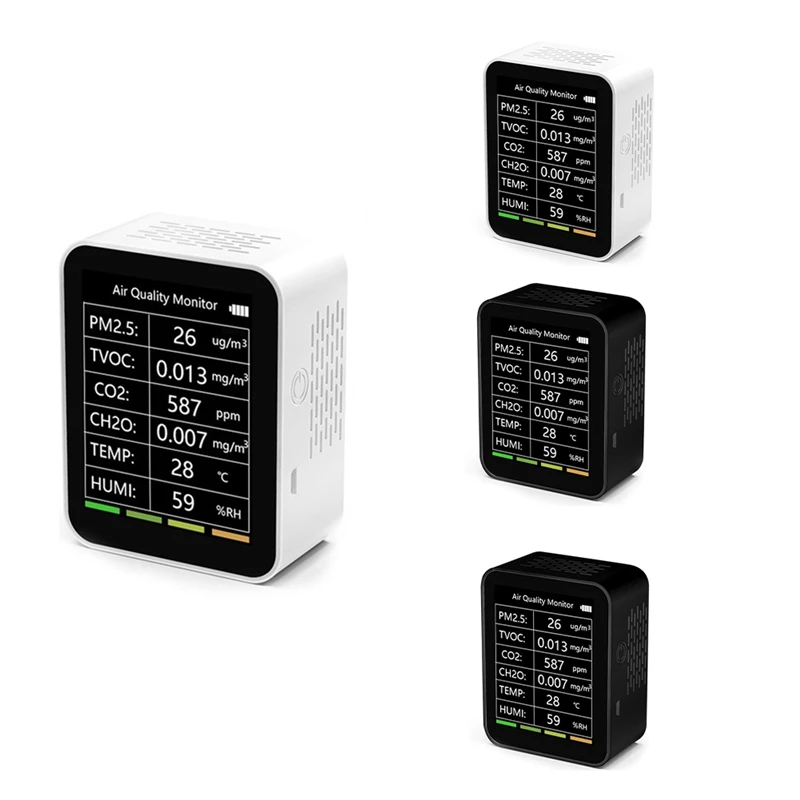 GTBL 6 In 1 Air Quality Detector PM2.5 TVOC CO2 CH2O Temperature Humidity Monitor Intelligent Multi Detector
GTBL 6 In 1 Air Quality Detector PM2.5 TVOC CO2 CH2O Temperature Humidity Monitor Intelligent Multi Detector