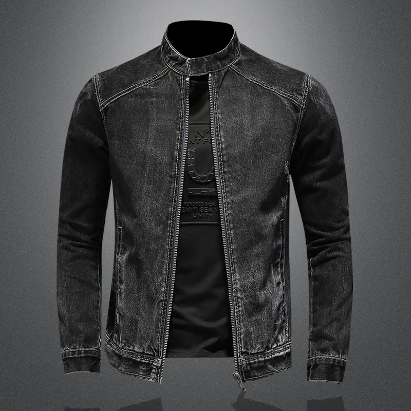 Spring Autumn Stand Collar Denim Jacket Men High Quality Zipper Design Motorcycle Denim Jacket Men Denim Jacket Men
Spring Autumn Stand Collar Denim Jacket Men High Quality Zipper Design Motorcycle Denim Jacket Men Denim Jacket Men