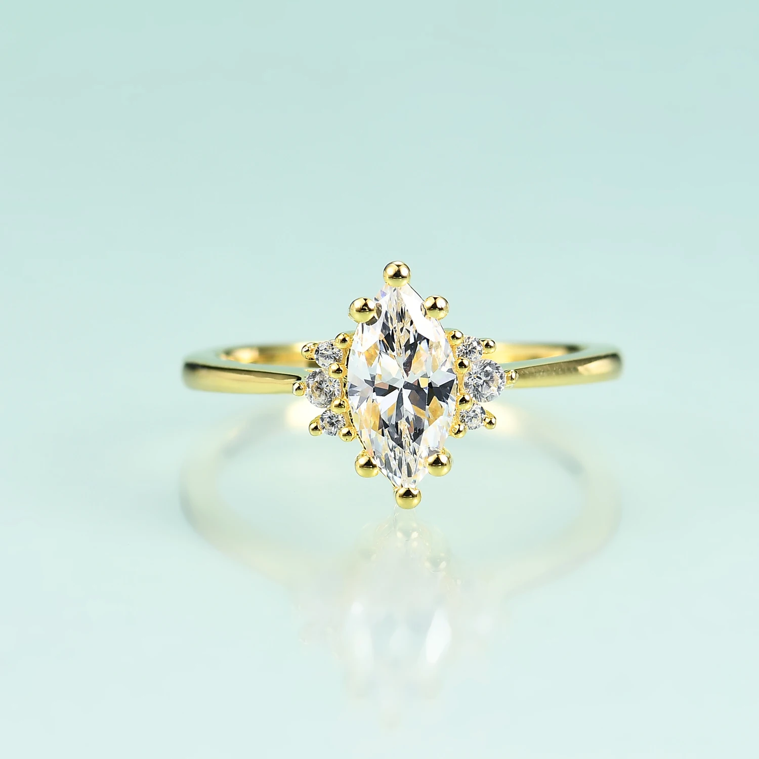 

Драгоценный камень красота 14K желтое золото для женщин кольца 925 пробы серебряные стандартные кольца помолвка обручальное кольцо