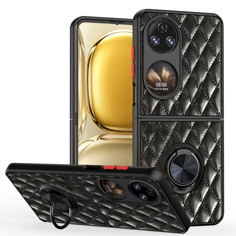 Luxury Magnetic Ring Holder Case for huawei P50 Pocket Rhombus lattice PU Leather Soft Back Cover for huawei P50 pocket Fundas
Luxury Magnetic Ring Holder Case for huawei P50 Pocket Rhombus lattice PU Leather Soft Back Cover for huawei P50 pocket Fundas