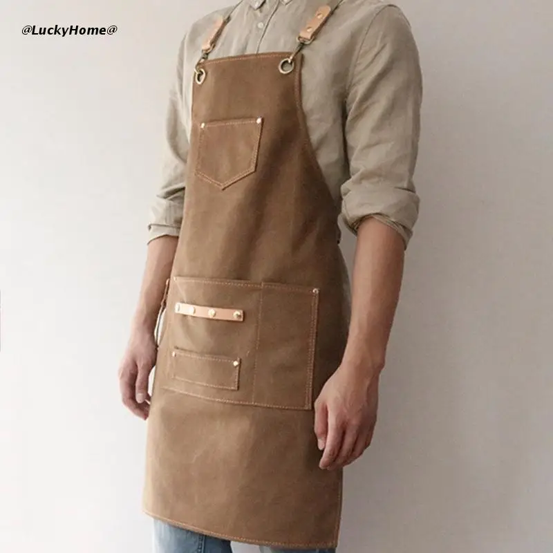 Chef Apron Cotton Canvas Cross Back Adjustable Apron with Pockets for Women and Men, Kitchen Cooking Baking Bib Apron
Chef Apron Cotton Canvas Cross Back Adjustable Apron with Pockets for Women and Men, Kitchen Cooking Baking Bib Apron