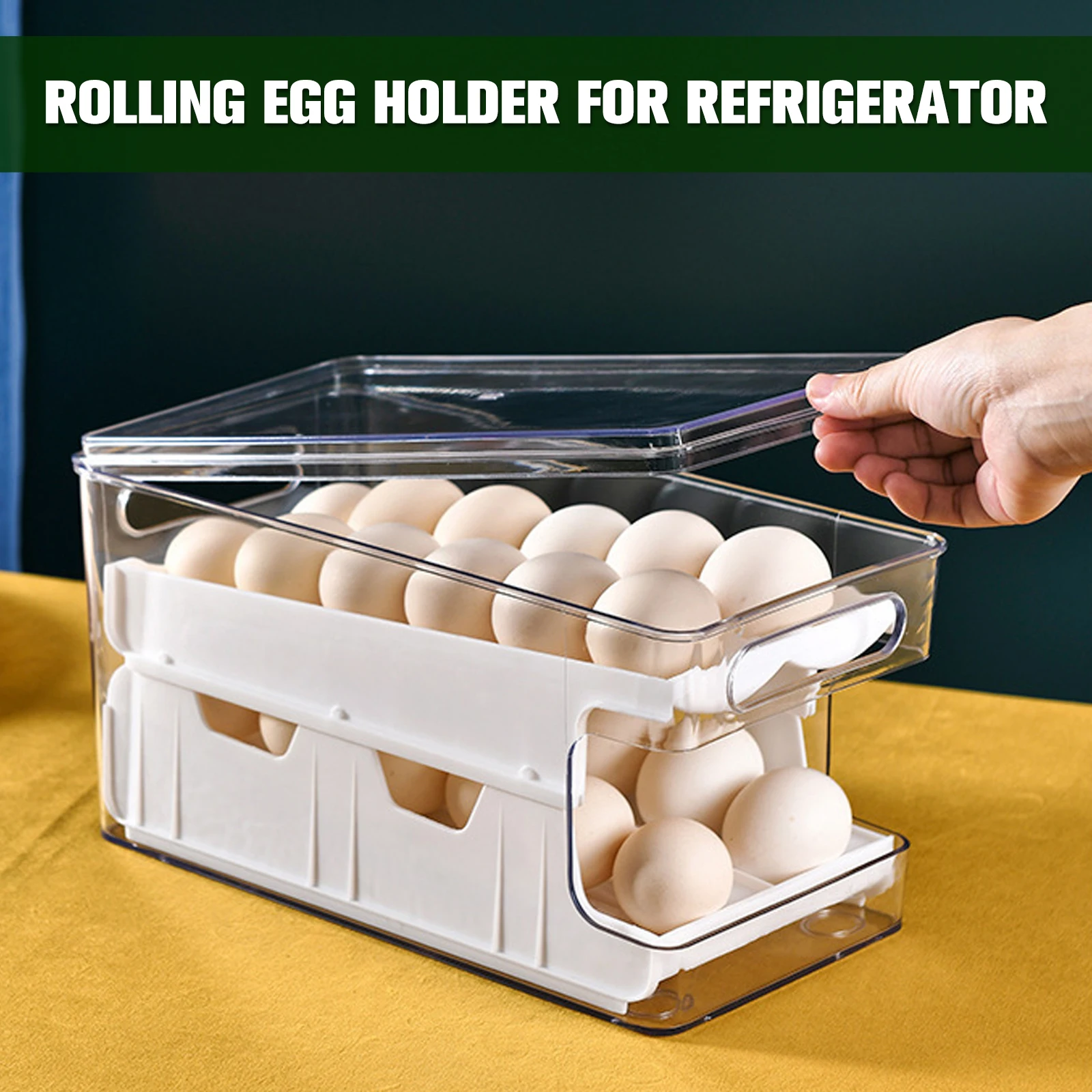 Egg Holder for Refrigerator 2-Layer 24 Egg Storage Container Auto Rolling Egg Storage Box Space Saving Multipurpose Egg Storage
Egg Holder for Refrigerator 2-Layer 24 Egg Storage Container Auto Rolling Egg Storage Box Space Saving Multipurpose Egg Storage