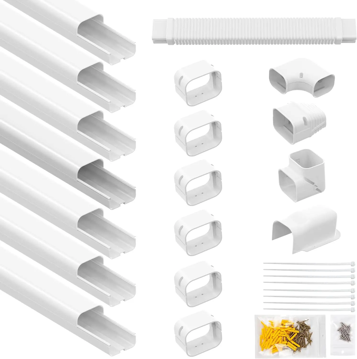 W 25 Ft L PVC Decorative Line Set Cover Kit for Ductless Mini Split Air Conditioners,25 FT Line Set Tubing Cover for Central AC,
W 25 Ft L PVC Decorative Line Set Cover Kit for Ductless Mini Split Air Conditioners,25 FT Line Set Tubing Cover for Central AC,