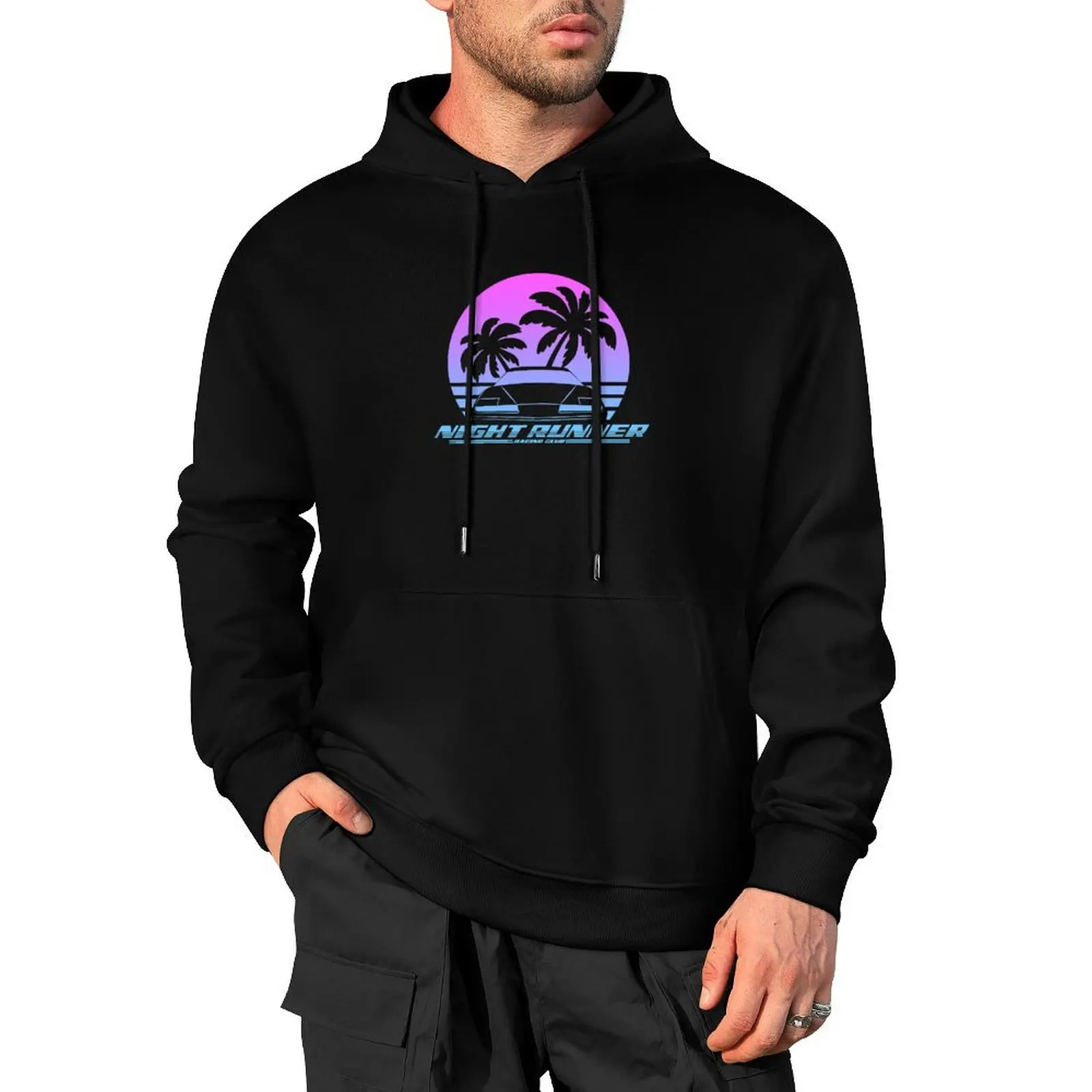 Night Runner Racing Club (градиент логотипа) пуловер с капюшоном мужская осенняя одежда