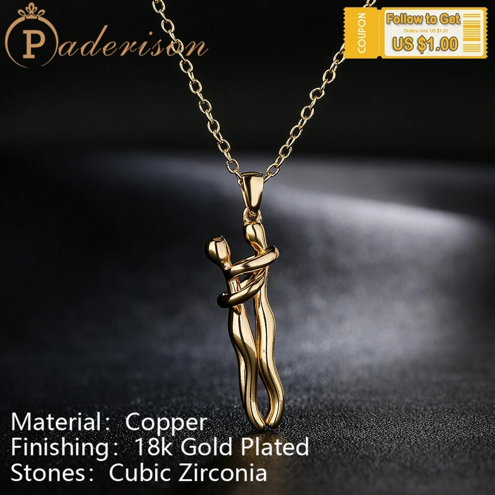 Ins Style Artistic Design Lover Hug Pendant Necklace for Women Men Geometric Embracing Copper 18K Gold-plated Necklace Jewelry
Ins Style Artistic Design Lover Hug Pendant Necklace for Women Men Geometric Embracing Copper 18K Gold-plated Necklace Jewelry