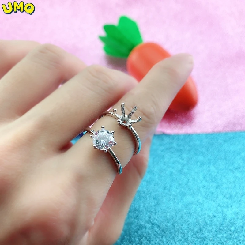 S925 Sterling Silver Moissanite Ring Holder Without Diamond Ring Inlay. Empty Holder with Adjustable Ring Mouth. Simple Six Claw
S925 Sterling Silver Moissanite Ring Holder Without Diamond Ring Inlay. Empty Holder with Adjustable Ring Mouth. Simple Six Claw