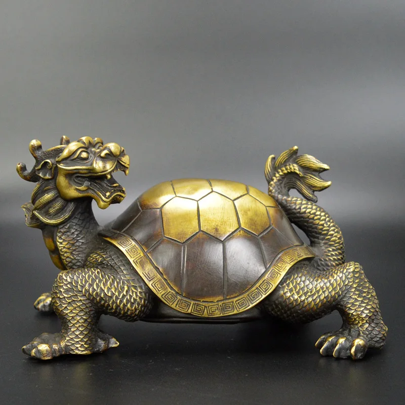 Antique Chinese Feng Shui Bronze Animal longevity Tortoise Dragon Turtle Statue
Antique Chinese Feng Shui Bronze Animal longevity Tortoise Dragon Turtle Statue