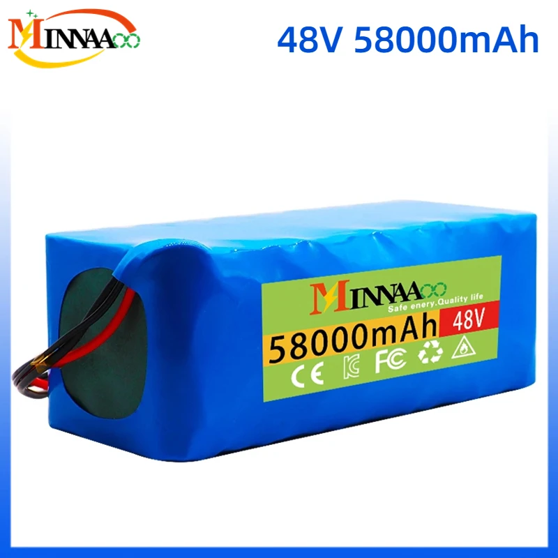 New 48V 100000mAh 1000w 13S3P XT60 48V Lithium ion Battery Pack 100Ah For 54.6v E-bike Electric bicycle Scooter with BMS+charger
New 48V 100000mAh 1000w 13S3P XT60 48V Lithium ion Battery Pack 100Ah For 54.6v E-bike Electric bicycle Scooter with BMS+charger