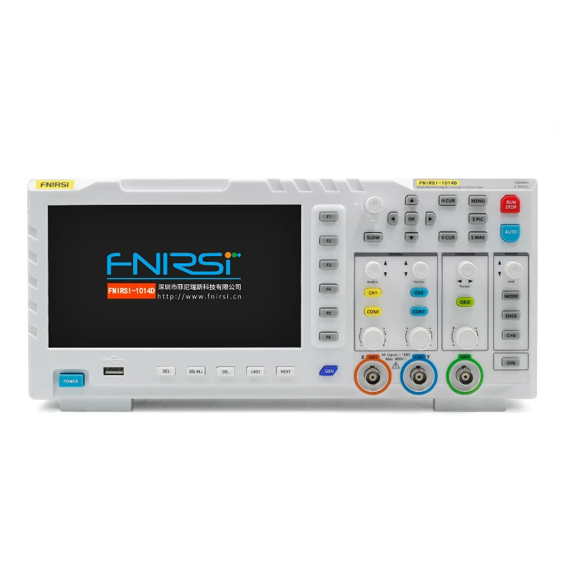 Цифровой осциллограф FNIRSI-1014D, 2 в 1, двухканальный генератор входных сигналов 100 МГц х 2, полоса пропускания an-log, частота дискретизации 1 ГСА/с
Цифровой осциллограф FNIRSI-1014D, 2 в 1, двухканальный генератор входных сигналов 100 МГц х 2, полоса пропускания an-log, частота дискретизации 1 ГСА/с
