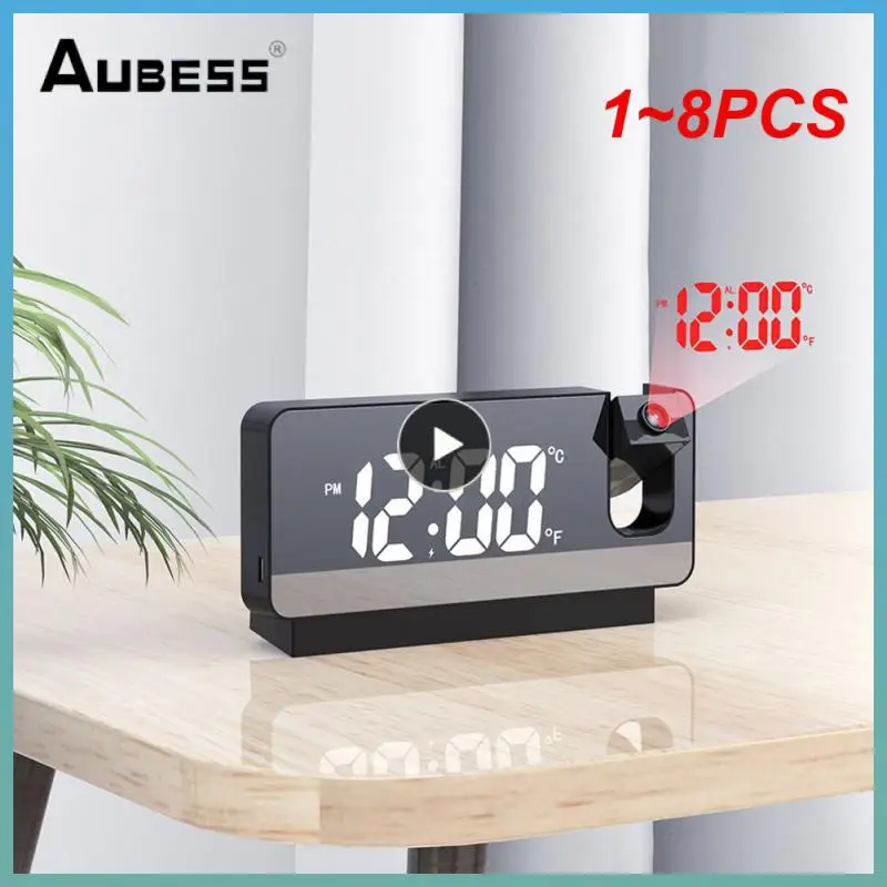 Домашний светодиодный цифровой проекционный будильник, 1 ~ 8 шт., настольные электронные часы с проектором времени 180 градусов, проектор времени, 2022
Домашний светодиодный цифровой проекционный будильник, 1 ~ 8 шт., настольные электронные часы с проектором времени 180 градусов, проектор времени, 2022