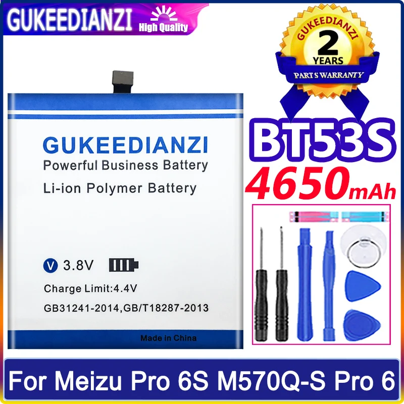 

Новый высококачественный аккумулятор BT53 BT53S 4650 мАч для Meizu Pro 6 M570M M570Q M570H / Pro 6S Pro6S M570Q-S мобильный телефон