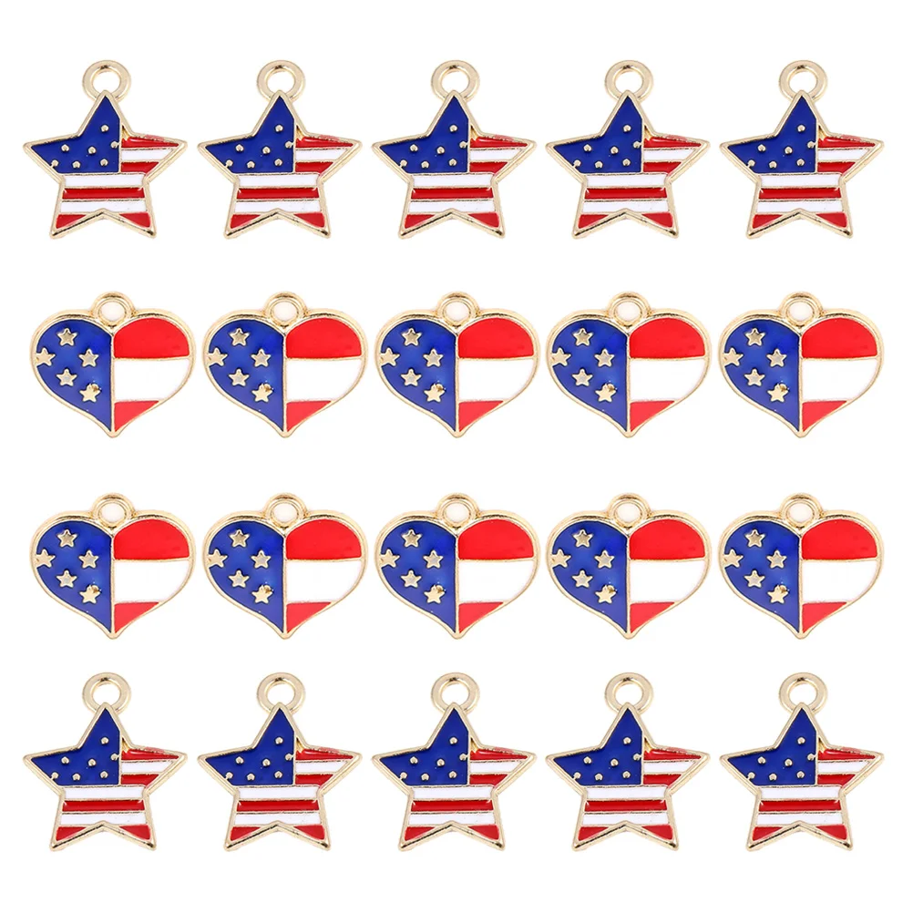 20pcs American Flag Deisgn Pendant Charm Independence Day Star Heart Charms Pentagram Diy Jewelry Making Accessories for
20pcs American Flag Deisgn Pendant Charm Independence Day Star Heart Charms Pentagram Diy Jewelry Making Accessories for