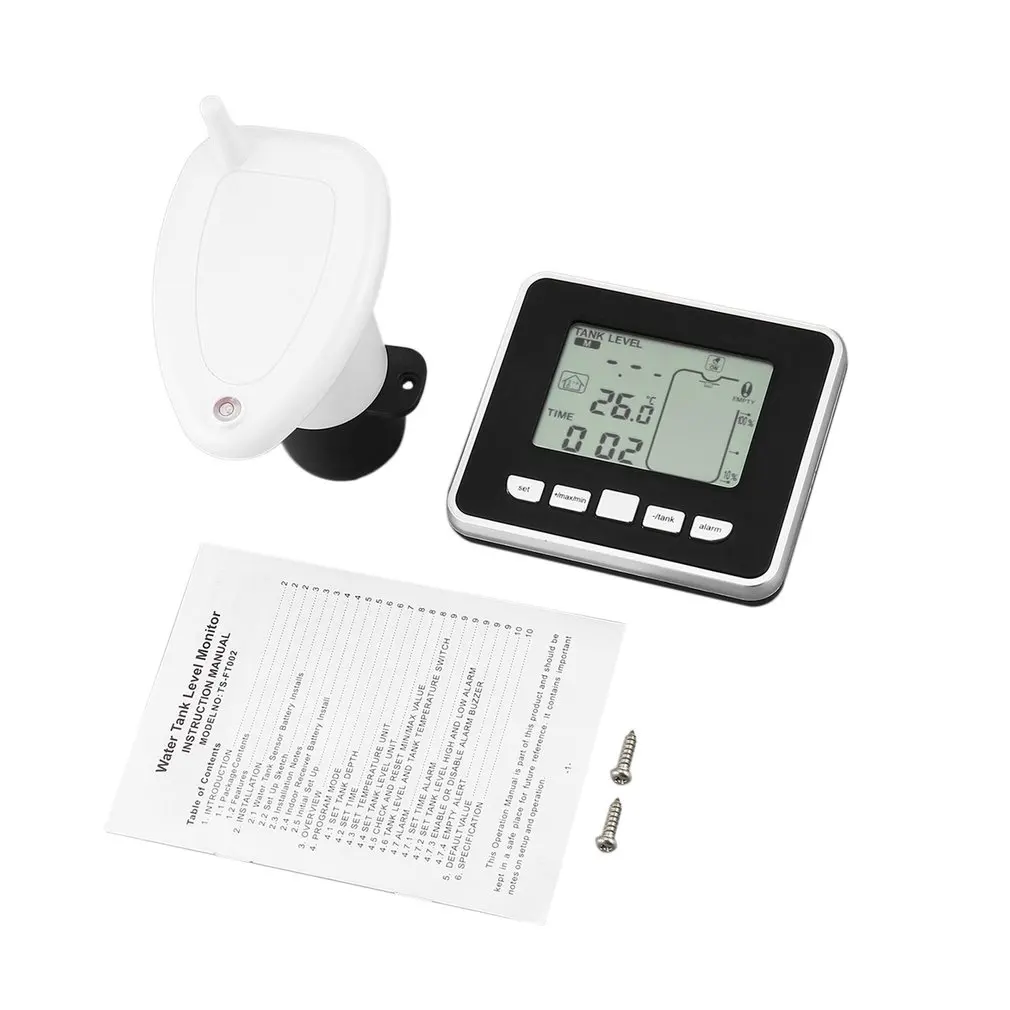 LED Ultrasonic Wireless Water Tank Liquid Depth Level Meter Sensor with Temperature Display Liquid Depth Indicator Time Alarm Tr
LED Ultrasonic Wireless Water Tank Liquid Depth Level Meter Sensor with Temperature Display Liquid Depth Indicator Time Alarm Tr