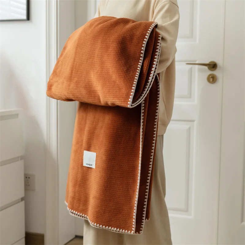 Soft Warm Knitted Throw Portable Plush Waffle Blanket Sofa Bed Cover Breathable For Home Office Tassel Nap Blankets Shawl
Soft Warm Knitted Throw Portable Plush Waffle Blanket Sofa Bed Cover Breathable For Home Office Tassel Nap Blankets Shawl