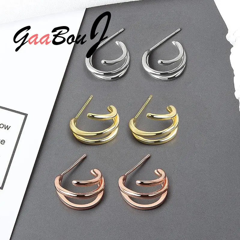 Fashion 925 Stamp Silver Color Women Three Layers Smooth Stud Earrings Cuffs Wedding Engagement Party Jewelry For Girl Trend
Fashion 925 Stamp Silver Color Women Three Layers Smooth Stud Earrings Cuffs Wedding Engagement Party Jewelry For Girl Trend