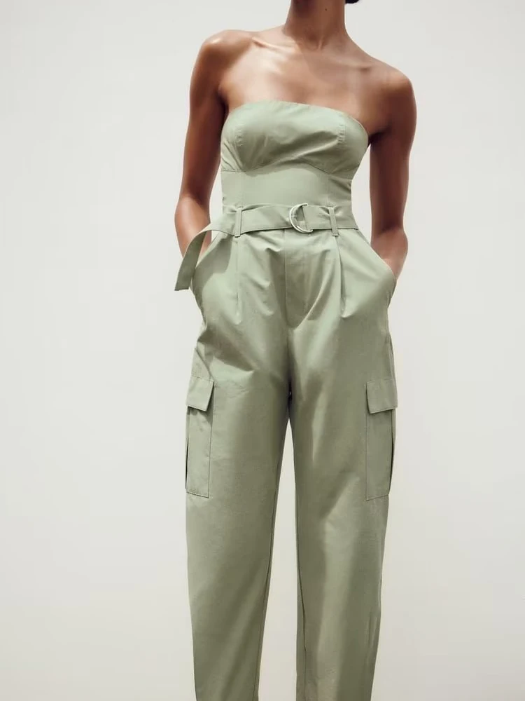 2023 Summer Fashion Sleeveless Holiday Casual Wide Leg Overalls Belt Retro Women Tube Top Halter Over Shoulder Jumpsuit
2023 Summer Fashion Sleeveless Holiday Casual Wide Leg Overalls Belt Retro Women Tube Top Halter Over Shoulder Jumpsuit