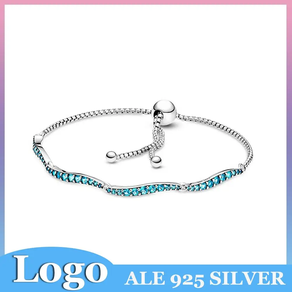 925 Sterling Silver Blue Wavy Slider Bracelet Fits Pandora Original Charms Beads Making For Women Jewelry Gifts
925 Sterling Silver Blue Wavy Slider Bracelet Fits Pandora Original Charms Beads Making For Women Jewelry Gifts